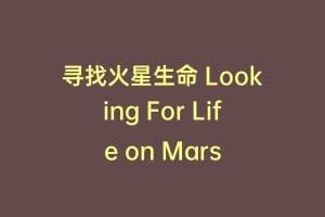 寻找火星生命 Looking For Life on Mars