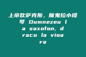 上帝吹萨克斯,魔鬼拉小提琴 Dumnezeu la saxofon, dracu la vioara插图 上帝吹萨克斯,魔鬼拉小提琴 Dumnezeu la saxofon, dracu la vioara