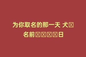 为你取名的那一天 犬に名前をつける日