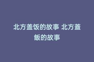 北方盖饭的故事 北方蓋飯的故事