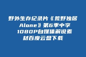 野外生存纪录片《荒野独居 Alone》第6季中字 1080P自媒体解说素材百度云盘下载