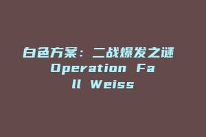 白色方案：二战爆发之谜 Operation Fall Weiss