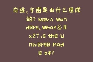 奇迹：宇宙是由什么组成的？ NOVA Wonders:What's the universe made of?