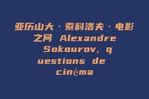 亚历山大·索科洛夫·电影之问 Alexandre Sokourov, questions de cinéma