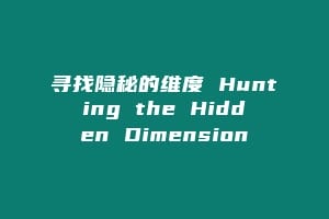 寻找隐秘的维度 Hunting the Hidden Dimension