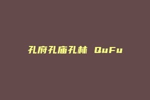 孔府孔庙孔林 QuFu