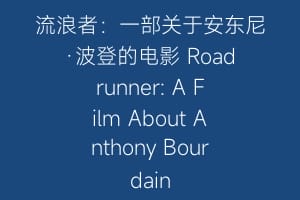 流浪者：一部关于安东尼·波登的电影 Roadrunner: A Film About Anthony Bourdain
