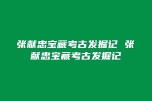 张献忠宝藏考古发掘记 张献忠宝藏考古发掘记