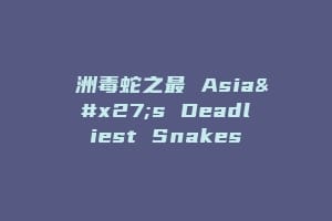 亞洲毒蛇之最 Asia's Deadliest Snakes