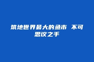 筑地世界最大的鱼市 不可思议之手缩略图 筑地世界最大的鱼市 不可思议之手