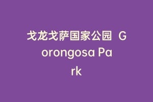 戈龙戈萨国家公园 Gorongosa Park缩略图 戈龙戈萨国家公园 Gorongosa Park