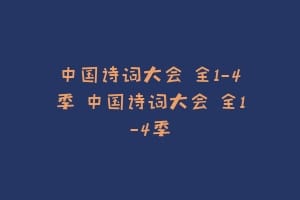 中国诗词大会 全1-4季 中国诗词大会 全1-4季