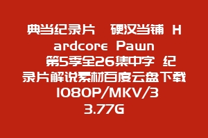 典当纪录片《硬汉当铺 Hardcore Pawn》第5季全26集中字 纪录片解说素材百度云盘下载 1080P/MKV/33.77G