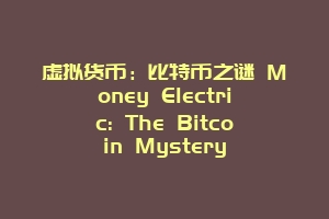 虚拟货币：比特币之谜 Money Electric: The Bitcoin Mystery