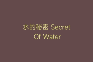 水的秘密 Secret Of Water