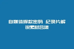 自媒体爆款密码 纪录片解说素材合集缩略图 自媒体爆款密码 纪录片解说素材合集