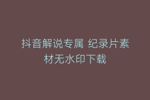 抖音解说专属 纪录片素材无水印下载