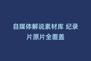 自媒体解说素材库 纪录片原片全覆盖