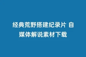 经典荒野搭建纪录片 自媒体解说素材下载