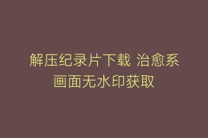 解压纪录片下载 治愈系画面无水印获取