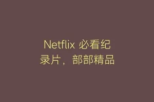 Netflix 必看纪录片，部部精品