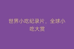 世界小吃纪录片，全球小吃大赏