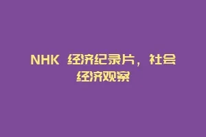 NHK 经济纪录片，社会经济观察