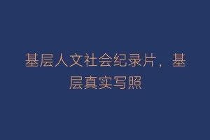 基层人文社会纪录片，基层真实写照