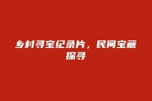 乡村寻宝纪录片,民间宝藏探寻缩略图 乡村寻宝纪录片,民间宝藏探寻