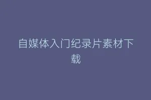 自媒体入门纪录片素材下载