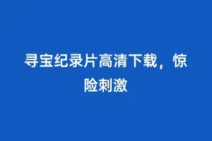 寻宝纪录片高清下载，惊险刺激