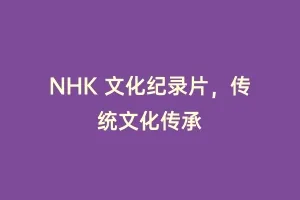 NHK 文化纪录片,传统文化传承缩略图 NHK 文化纪录片,传统文化传承