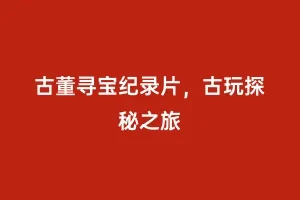 古董寻宝纪录片,古玩探秘之旅缩略图 古董寻宝纪录片,古玩探秘之旅