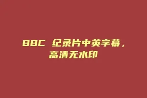 BBC 纪录片中英字幕，高清无水印