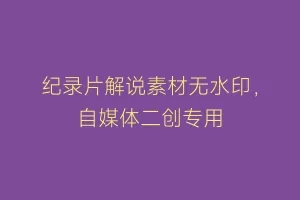 纪录片解说素材无水印，自媒体二创专用