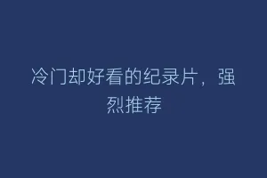 冷门却好看的纪录片，强烈推荐