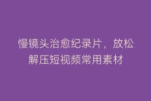 慢镜头治愈纪录片,放松解压短视频常用素材缩略图 慢镜头治愈纪录片,放松解压短视频常用素材