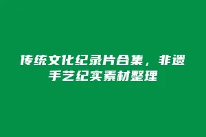 传统文化纪录片合集,非遗手艺纪实素材整理缩略图 传统文化纪录片合集,非遗手艺纪实素材整理