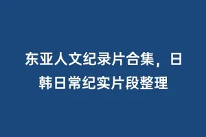 东亚人文纪录片合集,日韩日常纪实片段整理缩略图 东亚人文纪录片合集,日韩日常纪实片段整理