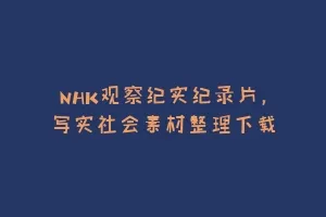 NHK观察纪实纪录片,写实社会素材整理下载缩略图 NHK观察纪实纪录片,写实社会素材整理下载