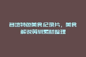 各地特色美食纪录片，美食解说剪辑素材整理