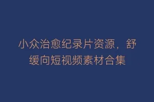 小众治愈纪录片资源,舒缓向短视频素材合集缩略图 小众治愈纪录片资源,舒缓向短视频素材合集