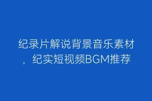 纪录片解说背景音乐素材,纪实短视频BGM推荐缩略图 纪录片解说背景音乐素材,纪实短视频BGM推荐