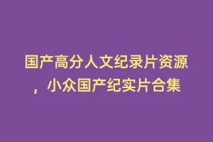 国产高分人文纪录片资源,小众国产纪实片合集缩略图 国产高分人文纪录片资源,小众国产纪实片合集